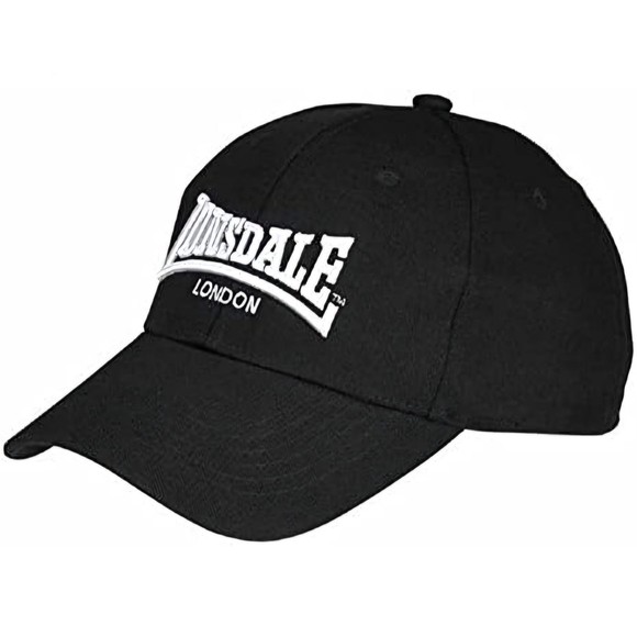 Lonsdale Men´s Cotton Black Baseball Cap Embroided Logo Hat Adjustable - Picture 1 of 4
